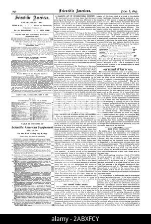 Stabilito 1 845 NEW YORK SABATO 8 MAGGIO 1897. Tabella dei contenuti di Scientific American supplemento n. 1 1 14. Pagina libera distribuzione di sementi da parte del governo. Il più veloce nave a galla. Misure di GUERRA IN TEMPO DI PACE La pace come il presente. È rassicurante sapere che il disegno di legge è suscettibile di ricevere molto poco se qualsiasi sup porto. Segretario della lunga lettera al Congresso rispetto alle offerte in risposta al dipartimento's annuncio di marzo 10 membri che il reparto non ritiene giustificato accettare o rifiutare l'offerta dell'Illinois Steel Company e sottolinea che il governo Foto Stock