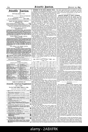 No. 361 Broadway - New York. Tabella dei contenuti di Scientific American supplemento 1 a. 2g. Estensione del nostro sud americana di commercio. TEl PROPOSTO RAPID TRANSIT TUNNEL DI NEW YORK CITY. Metodi ingannevoli di avvocati di brevetti. La prosperità., 1897-08-21 Foto Stock