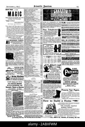 CINCINNATI in Ohio. Stati Uniti Acquistare telefoni che sono buoni-"NON' cose economici." WESTERN TELEFONO COSTRUZIONE CO. 50 anni di esperienza. Brevetti Marchi demoni copyrights km MUNN & CO. 361 Broadway. New York. "L'americano scientifico edificio Edition.', 1897-09-04 Foto Stock