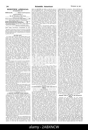 SCIENTIFIC AMERICAN STABILITO 1845 MUNN & C - Editori e proprietari settimanale pubblicata al n. 361 Broadway. New York la nostra nuova marina. Il composto di condensazione carrello a vapore. M. Santos Dumont-PIANI PER ATTRAVERSARE DA NIZZA CORSICA T. Intervista dal nostro corrispondente Parigi appositamente per l'AMERICA SCIENTIFICO N. ULTERIORI PROVE IN MARE della caldaia di Belleville., 1901-11-23 Foto Stock