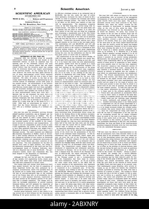 SCIENTIFIC AMERICAN STABILITO 1845 MUNN 6. CO. - Editori e proprietari settimanale pubblicata al n. 361 Broa.dwa.y New York RETROSPETTIVA DELL'ANNO 1901., 1902-01-04 Foto Stock