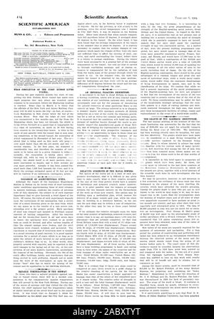 SCIENTIFIC AMERICAN n. 361 Broadway. New York vicino al completamento del primo fiume Hudson corrosione di architettonica in acciaio. Temperatura costante nella metropolitana. La forza relativa delle potenze navali., 1904-02-06 Foto Stock