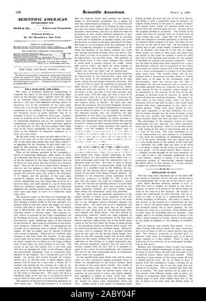 SCIENTIFIC AMERICAN STABILITO 1845 MUNN & CO. - Editori e proprietari settimanale pubblicata al n. 361 Broa.dwa.y New York una copia di un anno per gli Stati Uniti. Canada. Mexic o una copia di un anno per qualsiasi paese straniero affrancatura prepagata. 20 libbre Id. $3 Scientific American (stabilito 1841) $3.00 un anno l'abbonamento combinato tariffe e le tariffe per i paesi stranieri saranno fornite su mandato aPPlicatioll tramite vaglia o express vaglia postale o con bonifico bancario o assegno. MUNN I:. CO. 361 Broadway New York. Per un alto livello di LOCK CANAL. Il metodo di trincea della costruzione della galleria. La distillazione di oro Foto Stock