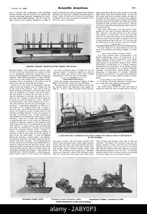 Le vetture che hanno avuto punteggi perfetta in Glidden Tour. Trevethick il motore (1804). Whetstone è orientata locomotore (1861). Stephenson's "Rocket' locomotiva del 1829., Scientific American, 1906-08-11 Foto Stock