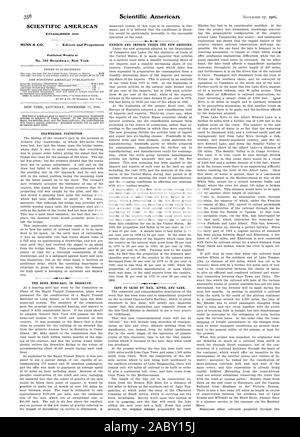 SCIENTIFIC AMERICAN STABILITO 1845 pubblicato settimanalmente a, 1906-11-17 Foto Stock