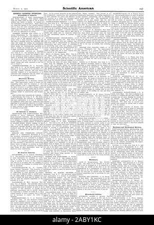 Relativi all'abbigliamento. I dispositivi elettrici. Di interesse per gli agricoltori. Di interesse generale. L'hardware. Utility di uso domestico. Macchine e dispositivi meccanici., Scientific American, 1907-03-02 Foto Stock