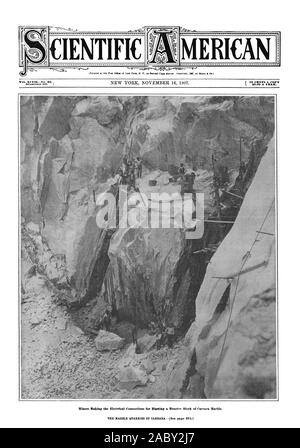 Dieci centesimi una copia 83.00 l'anno. Cooperazione scientifica, Scientific American, 1907-11-16, le cave di marmo di Carrara Foto Stock