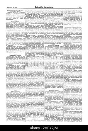 Recentemente invenzioni brevettate. Relativi all'abbigliamento. I dispositivi elettrici. Di interesse per gli agricoltori. Di interesse generale. L'hardware. Riscaldamento e illuminazione. Utility di uso domestico. Macchine e dispositivi meccanici., Scientific American, 1907-11-16 Foto Stock