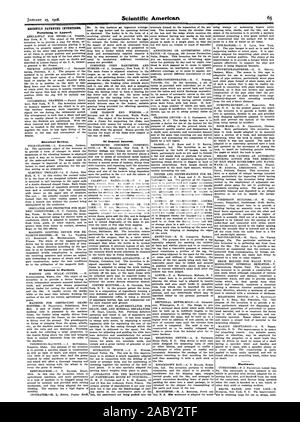 Recentemente invenzioni brevettate. Relativi all'abbigliamento. I dispositivi elettrici. Di interesse per gli agricoltori. L'hardware. Di interesse generale., Scientific American, 1908-01-25 Foto Stock