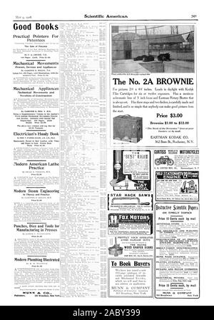 CONSTRVCTION DI UN INDICAT ING o la registrazione di latta a visione diretta, spettroscopi. Dinamo e motore combinato. Prezzo dieci centesimi ciascuna da mail MUNN 0. Azienda 361 Broadway New York G. H. CURTISS MFG. CO. Hammondsport N. Y 7tI.PS1ATIONARY4.7n50 LY. Detroit Engine Works 127 Bellevue Ave. Detroit Mich U.S.A "migliori" Agenti di luce voleva dappertutto l'BEST'LICHT CO. La ST LIG . 0:' buoni libri puntatori pratici per i titolari del brevetto la vendita di brevetti da parte F. A. CRESEE fl.E. 144 pagine. Panno. Prezzo $1.00., Scientific American, 1908-05-09 Foto Stock