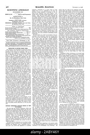 SCIENTIFIC AMERICAN STABILITO 1845 361 Broadway New York 361 Broadway New York termini per gli abbonati. Il Scientific American pubblicazioni, 1908-12-12 Foto Stock