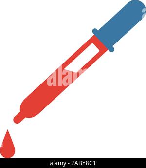 Pipetta icona piatta. Colore elemento di semplice dalla medicina raccolta per infographics, web design e molto di più Illustrazione Vettoriale