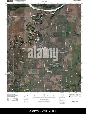 USGS TOPO Map Oklahoma TX Petrolia 20100614 TM il restauro Foto Stock