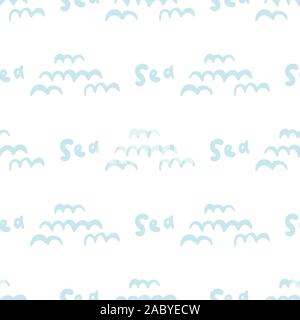 Vettore astratto modello senza giunture, disegnati a mano pattern, onde sfondo. Seamless pattern può essere utilizzato per i riempimenti, sfondo della pagina web,superficie Illustrazione Vettoriale