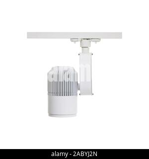 White Spot a soffitto luce led lampada interna isolata su uno sfondo bianco. Foto Stock