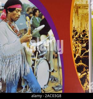 JIMI HENDRIX Live at Woodstock - Vintage vinile copertina album Foto Stock