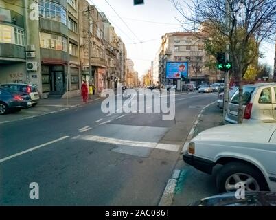 Milesevska e cara Nikolaja, Crveni Krst, Vracar, Belgrado, Serbia - Novembre 25, 2019: street junction Foto Stock