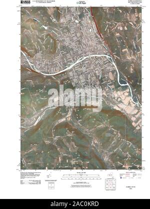 USGS TOPO Map Pennsylvania NY Elmira 20100617 TM il restauro Foto Stock