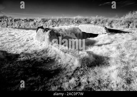 Tregiffian camera sepolcrale antico sito, West Cornwall Foto Stock