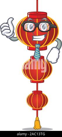 Cool imprenditore cinese lampion lanterna personaggio dei fumetti Illustrazione Vettoriale
