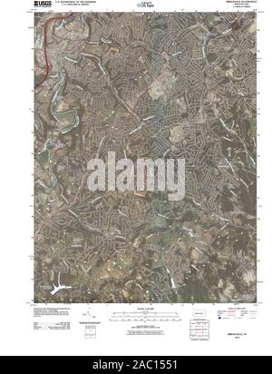 USGS TOPO Map Pennsylvania PA Bridgeville 20100601 TM il restauro Foto Stock