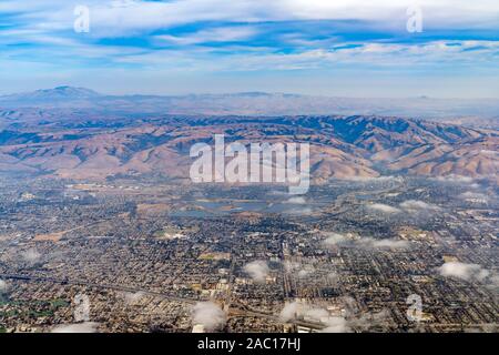 Vista aerea della cava Lakes Regional Area ricreativa presso la California Foto Stock