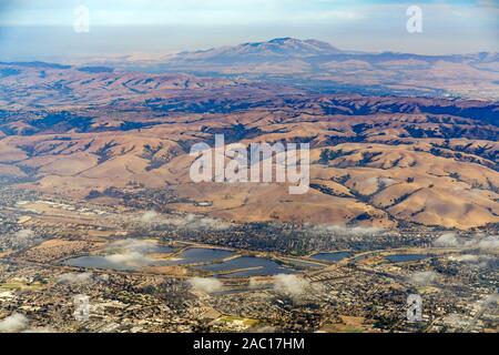 Vista aerea della cava Lakes Regional Area ricreativa presso la California Foto Stock