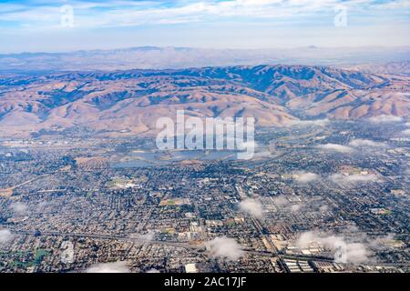 Vista aerea della cava Lakes Regional Area ricreativa presso la California Foto Stock