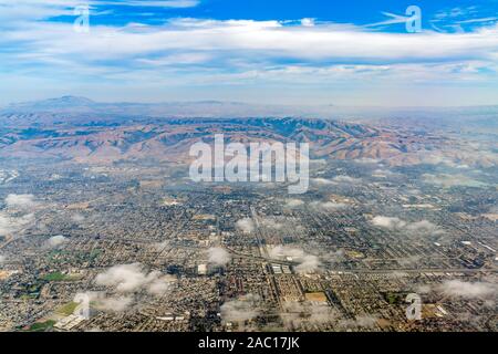 Vista aerea della cava Lakes Regional Area ricreativa presso la California Foto Stock