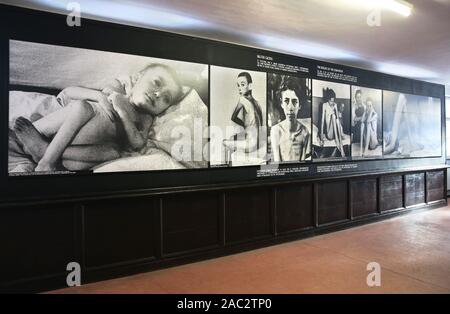 Oswiecim, Polonia. 30 Novembre, 2019. Le fotografie dei detenuti all'interno del Museo di Auschwitz i camp.In due mesi il settantacinquesimo anniversario della liberazione di Auschwitz. Il tedesco più grande campo di lavoro e sterminio nazista KL Auschwitz-Birkenau fu liberata da parte dell'Armata Rossa il 27 gennaio 1945. Credito: Damian Klamka/ZUMA filo/Alamy Live News Foto Stock