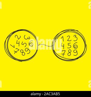 Ordine e caos disorganizzato simbolo, Disorder Icona, disegnati a mano minimalista illustrazione vettoriale, business idea Illustrazione Vettoriale