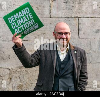 Scottish Partito Verde richiede il cambiamento climatico azione in campagna elettorale. Patrick Harvie, MSP & scozzese Co-Leader verdi Foto Stock