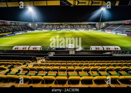 Sittard, Paesi Bassi. 30 Novembre, 2019. SITTARD, Fortuna Sittard - FC Groningen, 30-11-2019, calcio, Eredivisie Olandese, stagione 2019-2020, Fortuna Sittard Stadium, panoramica dello stadio Credito: Pro scatti/Alamy Live News Foto Stock