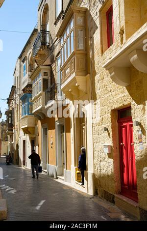 Back Street in Victoria, Gozo, Malta Foto Stock