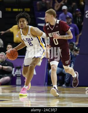 Baton Rouge, LA, Stati Uniti d'America. 29 Nov 2019. Novembre 29, 2019: Novembre 29, 2019- Baton Rouge, LA, USA: LSU TRENDON WATFORD (2) rigidi fino al pavimento nella seconda metà a Pete Maravich Assembly Center di Baton Rouge, LA. Credito: Jerome Hicks/ZUMA filo/Alamy Live News Foto Stock