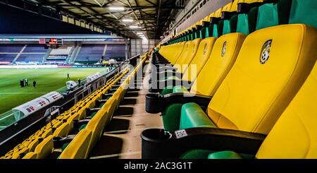 Sittard, Paesi Bassi. 30 Novembre, 2019. SITTARD, Fortuna Sittard - FC Groningen, 30-11-2019, calcio, Eredivisie Olandese, stagione 2019-2020, Fortuna Sittard Stadium, panoramica dello stadio Credito: Pro scatti/Alamy Live News Foto Stock