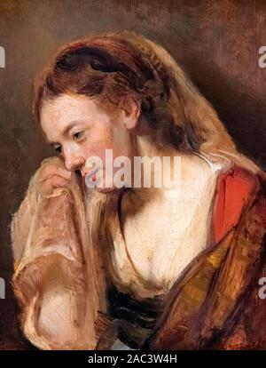 Una donna che piange da Rembrandt van Rijn (1606-1669), olio su pannello, 1644 Foto Stock