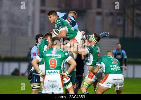 Treviso, Italia. 30 Nov, 2019. eli snyman (Treviso) durante la Benetton Treviso vs Cardiff Blues, Rugby Guinness Pro 14 a Treviso, Italia, 30 novembre 2019 Credit: Indipendente Agenzia fotografica/Alamy Live News Foto Stock