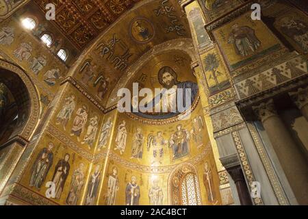 Mosaici in interno della Cattedrale di Monreale. Monreale, sicilia, Italia Foto Stock