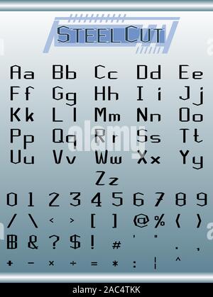 Il tipo di font Numero di progettazione grafica illustrazione vettoriale marchio elegante penna Composite design font set di lettere dell'alfabeto inglese Illustrazione Vettoriale
