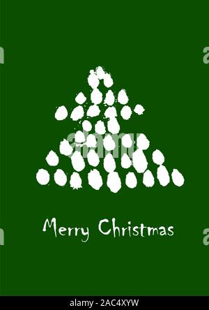 Merry Christmas greeting card, albero di Natale. Illustrazione Vettoriale