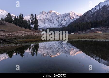 Ora blu alla Fairy Meadows, Pakistan Foto Stock