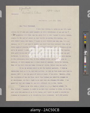 Greenwood, Grazia (Sara Jane Clarke Lippincott), ALS per Apr 17, 1852 Citazione/Riferimento: centenario Edition, XVI, le lettere 1843-1853, p. 532, #540Greenwood, grazia [Sara Jane Clarke Lippincott], ALS a. Apr. 17, 1852. Foto Stock