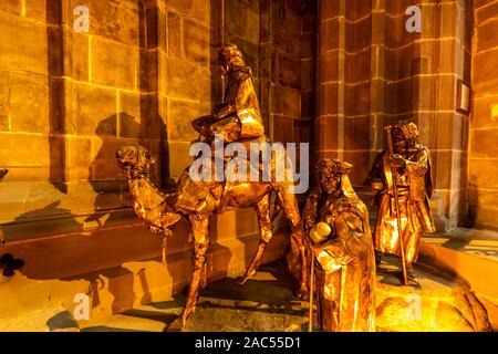 La natività. Chester Cathedral a Natale, Chester. Regno Unito Foto Stock