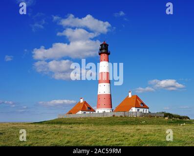 Leuchtturm von Westerhever, Westerheversand bei San Pietro Ording Foto Stock