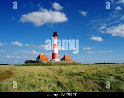 Leuchtturm von Westerhever, Westerheversand bei San Pietro Ording Foto Stock