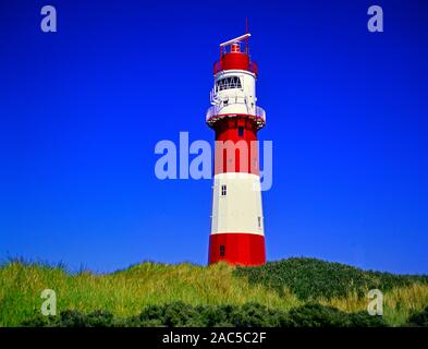 Der elektrische Leuchtturm auf der Insel Borkum, Niedersachsen, Ostfriesland, Foto Stock