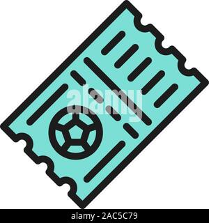 Vettore biglietto soccer colore piatto icona. Isolato su sfondo bianco Illustrazione Vettoriale