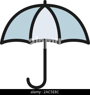 Vector ombrello colore piatto icona. Isolato su sfondo bianco Illustrazione Vettoriale