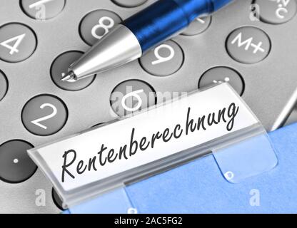 Precauzione finanziaria e tedesco: calcolo pensionamento Foto Stock